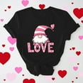 thumbnail image 2 of mihongmao Womens Plus Valentine Tops Women Casual Round Neck Short-sleeved Christmas Tree Printed T-shirt Black M, 2 of 6