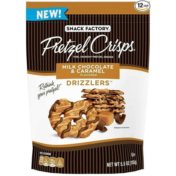 Snack Factory Snack Factory Pretzel Crisps Drizzlers Milk Chocolate Caramel - 5.5 oz