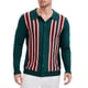 thumbnail image 4 of Camisas de polo de punto de manga larga para hombre con botones y estampado L Verde, 4 of 6