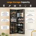 thumbnail image 6 of Costway LED Mirror Jewelry Cabinet Wall/Door Mounted  47" Armoire 3 Color Light Black, 6 of 10