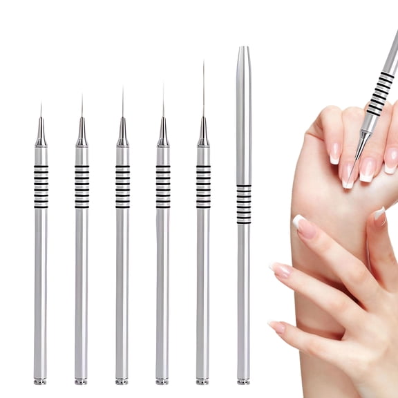 RAGUPEL 6Pcs Nail Liner Brush Includes Sizes 5/7/9/11/20/25mm Nail Art Brush The Non-Slip Grip Design Makes It Simple to Use Nail Art Tools Thin Nail Art Brush