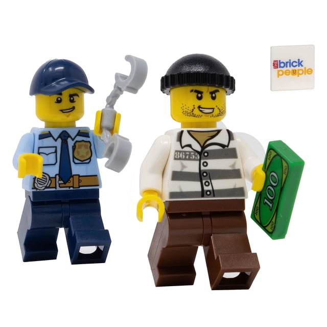 Minifigura LEGO City: Oficial de policía persiguiendo a un ladrón