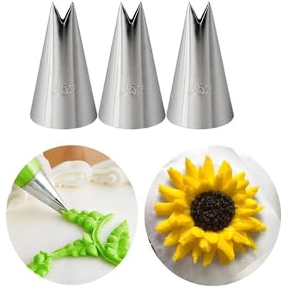352 Leaf Piping Tip for Cake Decorating - Stainless Steel Pastry Tube for Elegant Floral Designs, 3 Pc