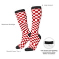 thumbnail image 5 of Red Checkerboard Pattern Knee High Socks for Women Long Leg Warmers Socks, 5 of 7