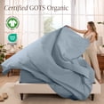 thumbnail image 3 of Bare Home Organic Percale Sheet Set - 100% Organic Cotton - Twin, Dusty Blue, 3 of 10