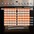 thumbnail image 2 of Orange Plaid Kitchen Towels Set of 4, Water Absorbent Dish Towel, Modern Minimalist Geometric Gingham Checkered Decorative Hand Towels - Quick Drying Cloth for Cooking Baking, 18x28 Inch, 2 of 8