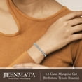 thumbnail image 5 of JeenMata 5.5 Carat March Aquamarine - Marquise Cut Birthstone Tennis Bracelet Eternity Design - White Gold Plating, Female, Adult, 5 of 9