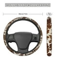 thumbnail image 3 of Renewold Brown Cow Print Car Steering Wheel Cover, Soft Stretchy Auto Steering Wrap Protector for Women Girls, Universal Fit, 3 of 6