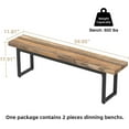thumbnail image 4 of LAZZO 59" Dining Bench Set of 2, Farmhouse & Industrial Indoor Kitchen Bench for 6-8 People, Bed Bench & Shoe Bench, Brown, 4 of 10