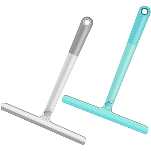 Escurridor de ducha para puerta de cristal de ducha, escurridor de silicona multiusos para baño, ventanas, superficie de cocina y cristal de coche, escurridor de ventana con mango de 13 pulgadas de largo y hoja de 11 pulgadas de ancho, paquete de 2 Ormromra WRMH-854-1
