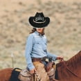 thumbnail image 3 of Sombrero de vaquero occidental de moda, vestido de lujo, talla única, se adapta a la mayoría de los favores , vestido  para Negro Sunnimix  Sombrero de vaquero, 3 of 8