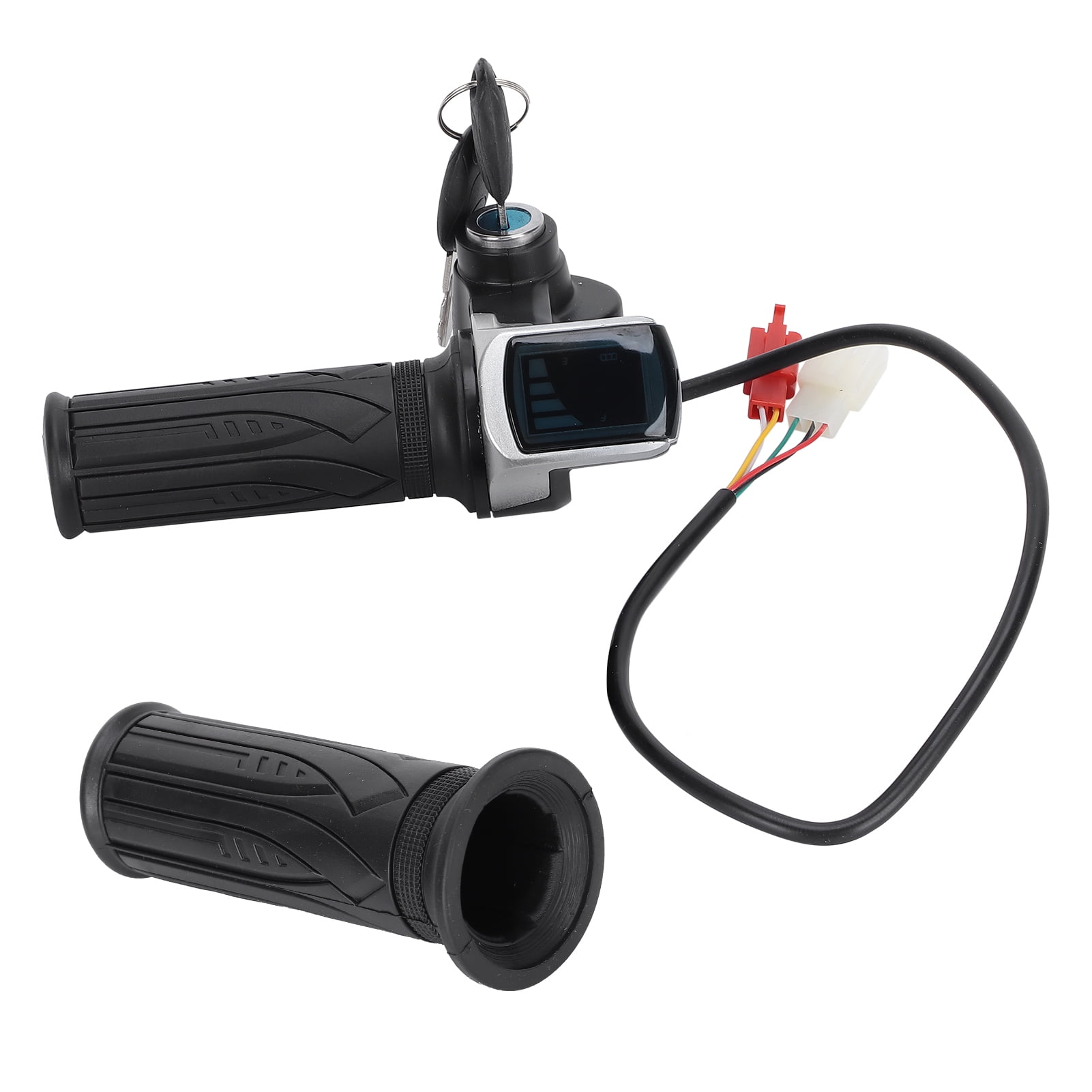 Haofy 60V Digital Meter Throttle Grip Handlebar 60V LED Digital Meter Electric Bike Scooter Throttle Grip Handlebar With Power Switch Electric Scooter