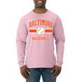 thumbnail image 1 of Wild Bobby City of Baltimore Baseball Fantasy Fan Sports Men's Long Sleeve T-Shirt, Light Pink, 3X-Large, 1 of 6