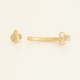 thumbnail image 5 of Anygolds 14K Real Solid Gold 0.057ctw - 0.082ctw Diamond Trinity Curved Barbell Cartilage Daith Helix Tragus Conch Rook Ear 6mm Post Stud Piercing Body Jewelry 16 Gauge - MBJ4732-6Y Yellow Gold, 5 of 6