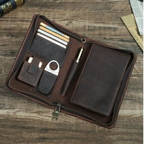 Genuine Leather Passport Cigar case Travel Bag Cigars Humidor 5 Tube Holder box