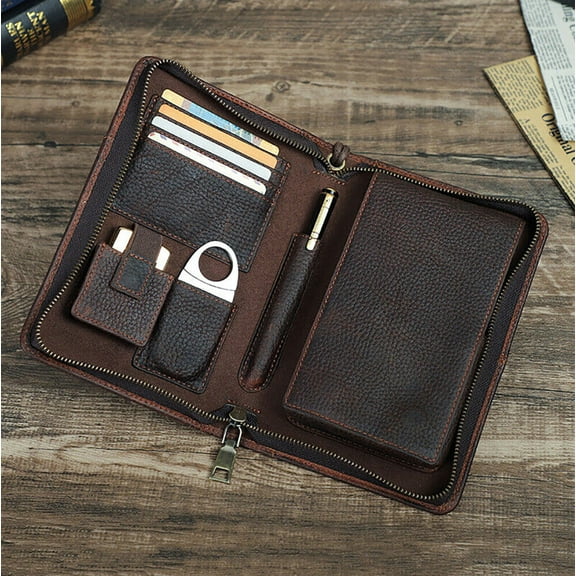 Genuine Leather Passport Cigar case Travel Bag Cigars Humidor 5 Tube Holder box