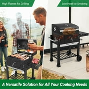Zintown BBQ Charcoal Grill Outdoor Barbecue Pit Smoker with Double Grill,Liftable Charcoal Tray