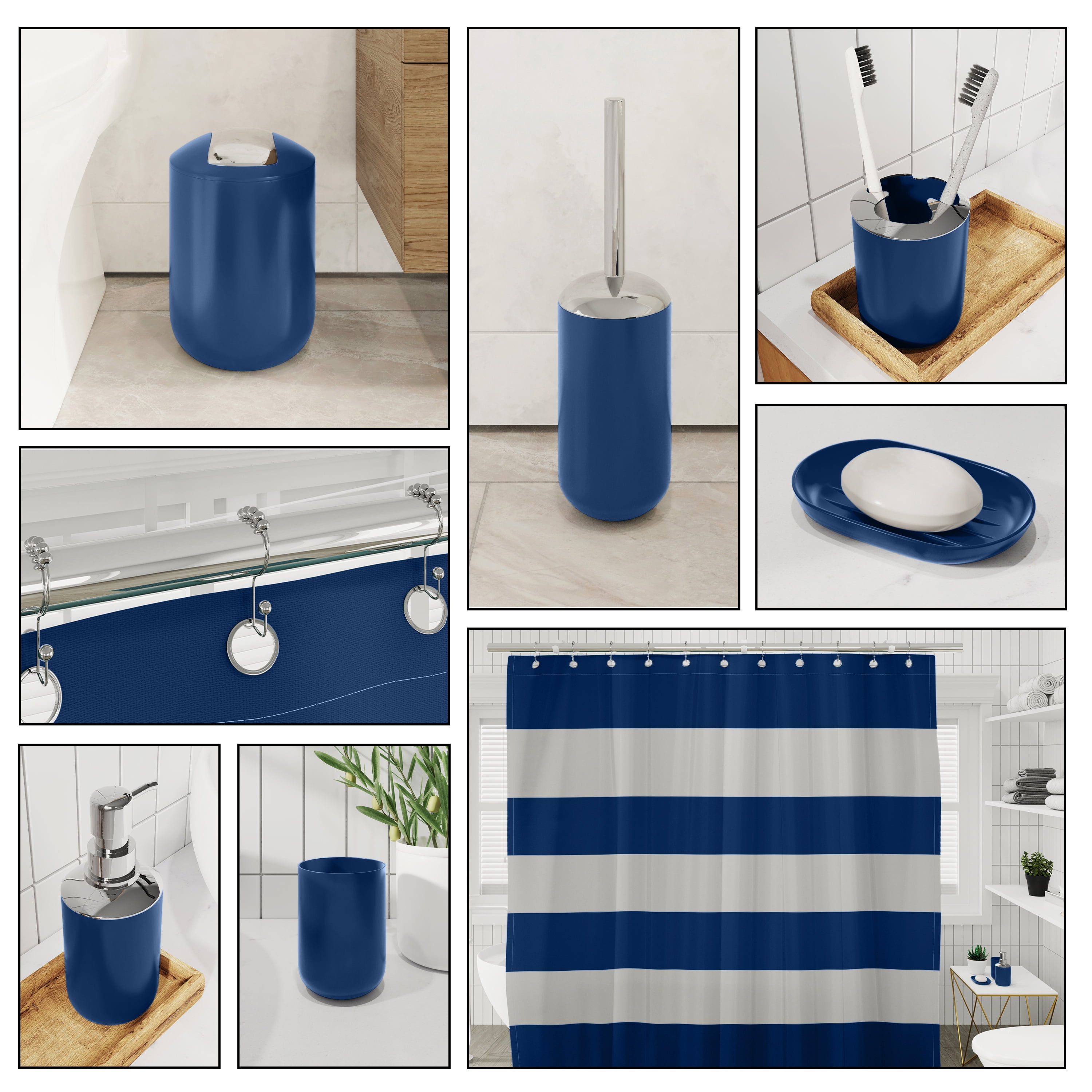 Premium Navy Blue Bathroom Accessories Set. Blue Bathroom Set. Blue Bathroom  Decor. Accesorios para Ba~