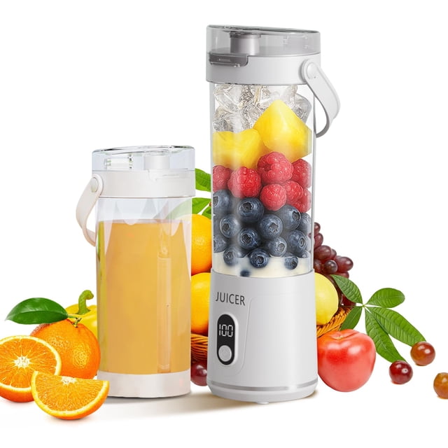 Licuadora portátil Oxzeps de 600 ml, mini licuadora USB de 12 cuchillas