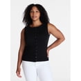 thumbnail image 2 of Time and Tru Women's Button Front Tank Top, Size XS-XXXL, 2 of 6