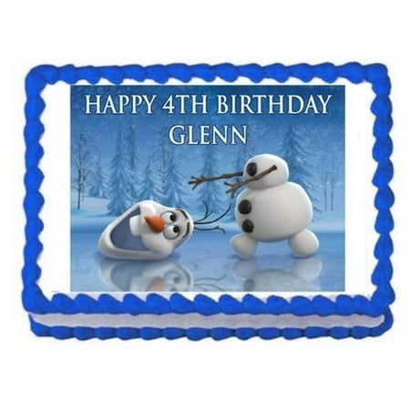 frozen olaf edible party cake topper decoration frosting sheet image