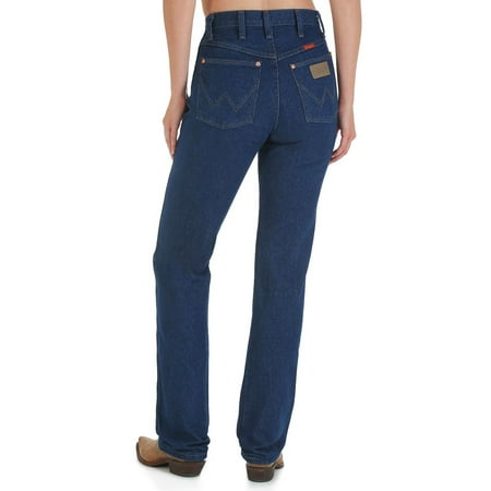 wrangler women's 36 inch inseam cowboy cut slim fit jeans, prewashed indigo,