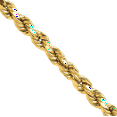 thumbnail image 2 of 10K Solid Yellow Gold 4.9mm Rope Chain Twisted Link Necklace, 2 of 5