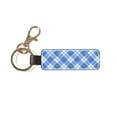 thumbnail image 3 of Keychain 6×3.1×1inpu Leather With Delicate Touch And Strong Recognition Is Used For Daily Travel, Work And Picnic Blueviolet Moroccan Buffalo Plaid Tartan Check Hand-Drawn Sketch_1, 3 of 8