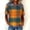 Orange, variant on WTXUE Women Plaid Denim Collared Shirt Short Sleeve Shirts Plaid Shirt Contrast Color Short Sleeve Trendy Dressy Work Business Tunic Blouse Dress Shirt Patchwork Denim Shirts Pullovers Black L