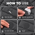 thumbnail image 3 of Repair Patches for Jackets, Tent, Shoe, Air Mattress, PVC Gear - Waterproof, Self-Adhesive, Tear-Cold-Heat-Resistant, Down Puffer Coat (11 Pieces Kit, Black), 3 of 12