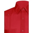 thumbnail image 2 of Mens Short Sleeve Linen Look Guayabera Shirt, 2 of 4