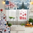 thumbnail image 5 of 4th of July Curtain Valances for Windows, Kitchen Valance Window Treatments Panel 2 Pack, American Flag Independence Day Forest Rod Pocket Short Curtains for Bathroom Bedroom 60 x 18 Inch, 5 of 8