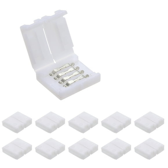 Conector de Tira Led Rgb de 4 Pines, Divisor Rápido, Paquete de 10, Blanco Tomshoo Conector