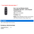 thumbnail image 2 of Door Lock and Window Switch - Compatible with 2012 - 2016 Chrysler Town & Country 2013 2014 2015, 2 of 2