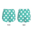 thumbnail image 5 of Lsque Teal Turquoise And White Polka Dot Printed Women's Running Shorts with Liner Pockets,Elastic Quick Dry Workout Athletic Gym Yoga Shorts,Womens High Waist Shorts-Medium, 5 of 9