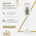 thumbnail image 4 of Spode Christmas Tree Gold 8.5oz Champagne Flutes (Set of 4) - Gold Rimmed Glasses, Festive Holiday Drinkware for Christmas Dinner, Wedding Gifts - Classic Holiday Glassware for Wine & Minosas, 4 of 7