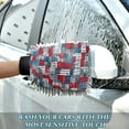 thumbnail image 6 of Microfiber Car Wash Gloves With Chenille & Polyester Terry Scratch-Free Cleaning Elastic Cuffs Red Houses with Blue Windows, 6 of 8