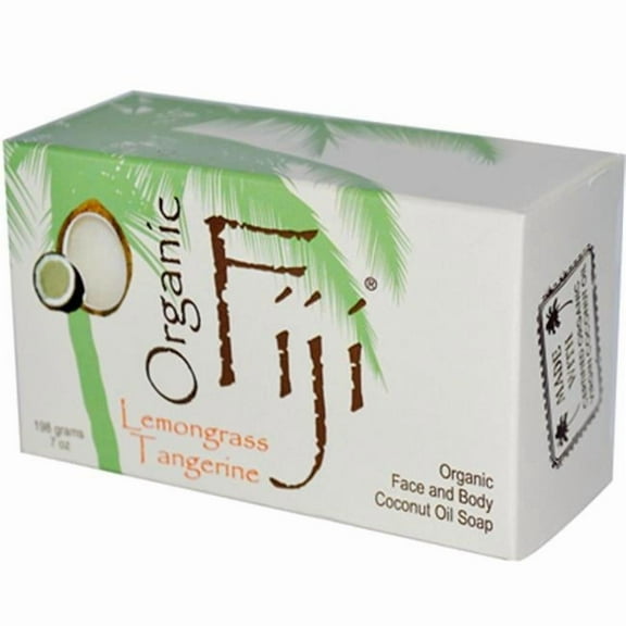 Organic Fiji Organic Face and Body Coconut Oil Soap Lemongrass Tangerine - 7 oz