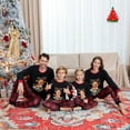 thumbnail image 2 of Christmas Matching Pajamas Elk Print Long Sleeve Shirt and Plaid Pants Set Loungewear Soft Sleepwear, 2 of 7