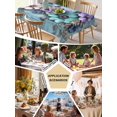 thumbnail image 6 of Spring Purple Flowers Tablecloth Rectangle Table Cloth 60x84, Waterproof Tablecloth Outdoor Table Cloth, Floral Mottled Teal Wall Retro Washable Table Cover for Kitchen Dinning Party, 6 of 8