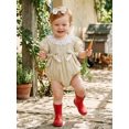 thumbnail image 4 of Cenuakty  Girl 2 Piece Outfit Lace Trim Short Sleeve Smocked Bubble Romper and Bow Headband Cute Summer Clothes, 4 of 9