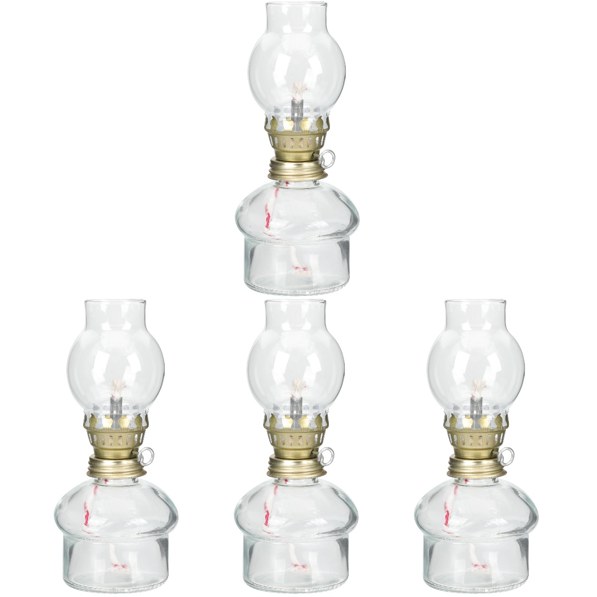 TOYMYTOY 4pcs Kerosene Lamp Vintage Oil Lamp Glass Kerosene Lamp Small