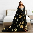 thumbnail image 6 of Cute Dog Paws Prints Throw Blanket Ultra Soft Warm All Season Golden Animal Footprints Decorative Fleece Blankets for Bed Chair Car Sofa Couch Bedroom, 6 of 7