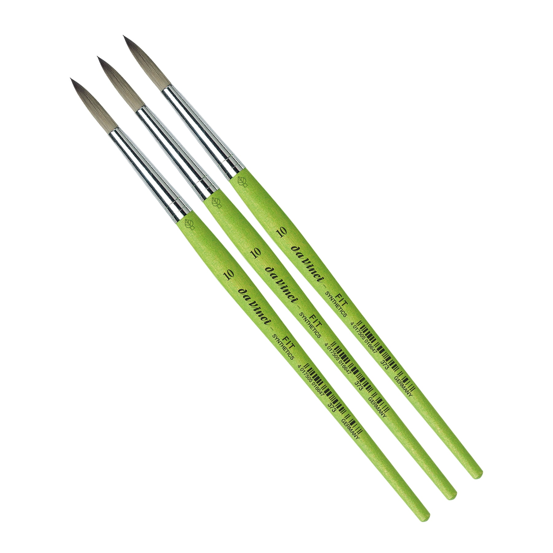 da Vinci FIT Synthetics Student Brush, Synthetic, Acrylic & Tempera, Round, Series 373, Size 10, Pack of 3