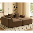 thumbnail image 2 of LiviNest Modular Sectional Sofa with Ottoman: Modern Corduroy Fabric All-Compressed Design - Reversible Layouts for Creative Studio Spaces & Small Apartments - Two Size Options 80.3" & 111.4" Brown U, 2 of 6