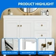 thumbnail image 4 of Dextrus 36'' Modern Bathroom Vanity with Sink Combo, Freestanding Bathroom Storage Cabinet with Drawers & Doors, White, 4 of 10