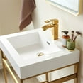 thumbnail image 2 of Ablitas 24" Single Sink Bath Vanity Brushed Gold Metal Frame White Top & Mirror, 2 of 8