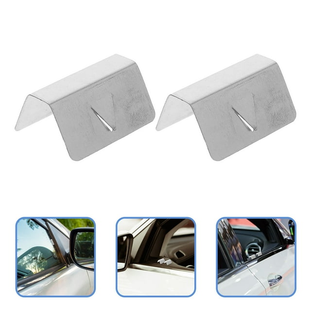 DEEPCRAFF 12Pcs Wind Deflector Channel Clips Iron Clips for Car Windshield Rack Grey Color