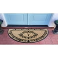 thumbnail image 4 of A1HC Heavy-Duty Semi-Circular Coir and Rubber Doormat, 36"x72" Hand-Flocked Monogrammed Front Porch Entrance Rug with Floral Design, 4 of 5