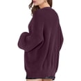thumbnail image 5 of Nooxsoe Cardigan Sweaters for Women Knit Outerwear Long Cardigan Loose Fit Soft Knit Breathable Light Weight Cardigan Long Sleeve Open Front Outfits Knitwear Sweater Coat Women Cardigan Purple 2xl, 5 of 7